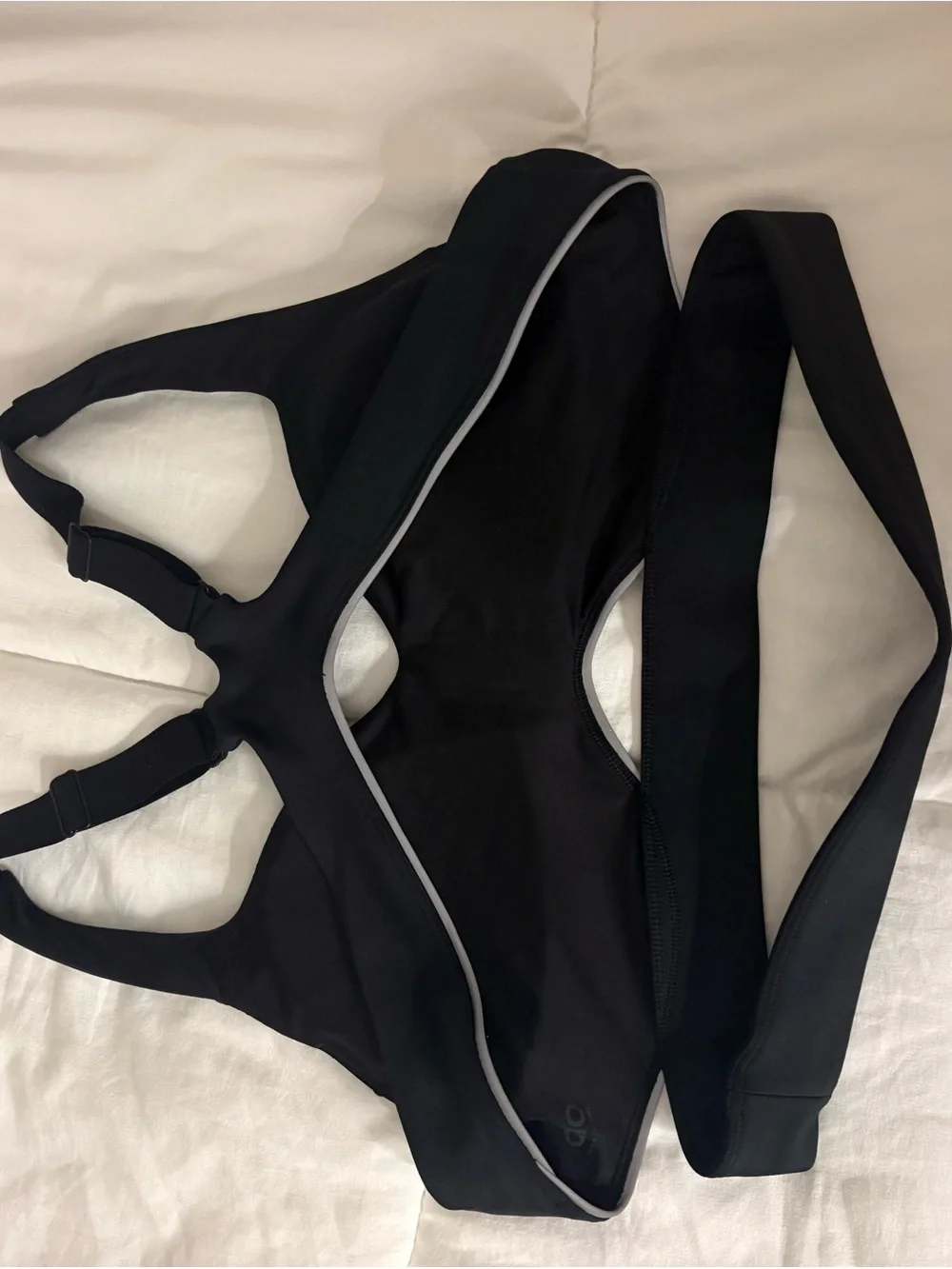 ALO Yoga Black Padded Racerback Sports Bra with Contrast Trim